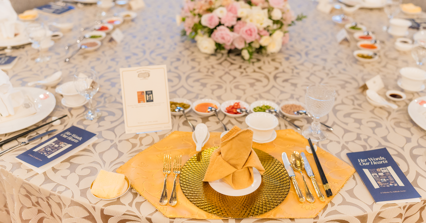 ballroom table setting flat
